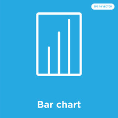 Wall Mural - Bar chart icon isolated on blue background