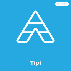 Wall Mural - Tipi icon isolated on blue background