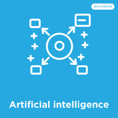 Wall Mural - Artificial intelligence icon isolated on blue background