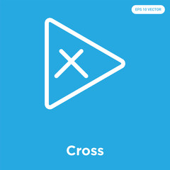 Wall Mural - Cross icon isolated on blue background