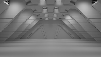 Wall Mural - Space environment, ready for comp of your characters.3D rendering