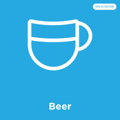 Wall Mural - Beer icon isolated on blue background