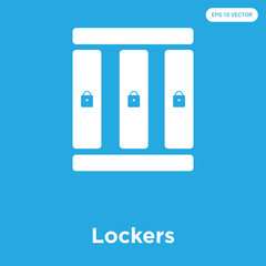 Wall Mural - Lockers icon isolated on blue background
