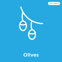 Wall Mural - Olives icon isolated on blue background