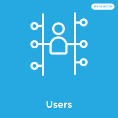 Poster - Users icon isolated on blue background