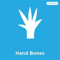 Wall Mural - Hand Bones icon isolated on blue background