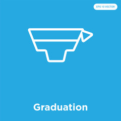 Wall Mural - Graduation icon isolated on blue background