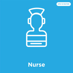 Wall Mural - Nurse icon isolated on blue background