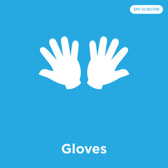 Wall Mural - Gloves icon isolated on blue background