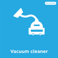 Sticker - Vacuum cleaner icon isolated on blue background