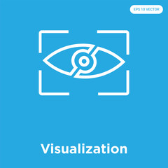 Wall Mural - Visualization icon isolated on blue background