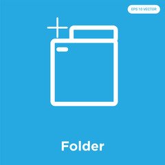 Wall Mural - Folder icon isolated on blue background