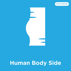 Sticker - Human Body Side icon isolated on blue background