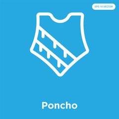 Wall Mural - Poncho icon isolated on blue background