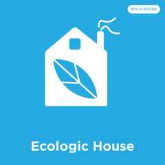 Wall Mural - Ecologic House icon isolated on blue background