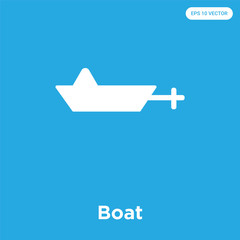 Poster - Boat icon isolated on blue background