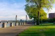 Scenery of Tom McCall Waterfront Park in downtown Portland
