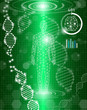 abstract background technology concept in green light,human body heal,technology modern medical science in future and global international medical with tests analysis clone DNA human