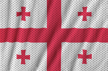 Wall Mural - Georgia flag printed on a polyester nylon sportswear mesh fabric with some folds