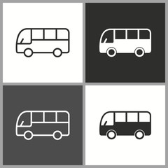 Sticker - Vector bus icon