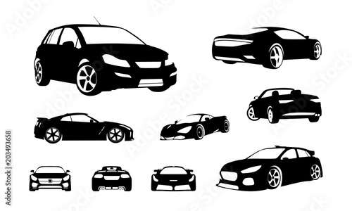 Download Set of Car silhouette vector, Sport Car silhouette vector ...