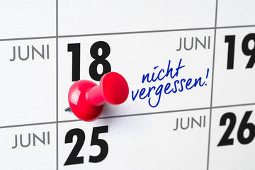 Wall Mural - Wandkalender - 18. Juni