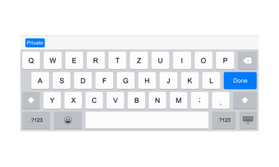 Wall Mural - mobile keyboard for tablet computer. keypad template. vector illustration