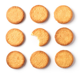 Wall Mural - butter cookies on white background