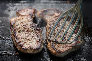 Ranch steak grilled on barbecue