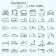 Set  transport vector line icons editable stroke