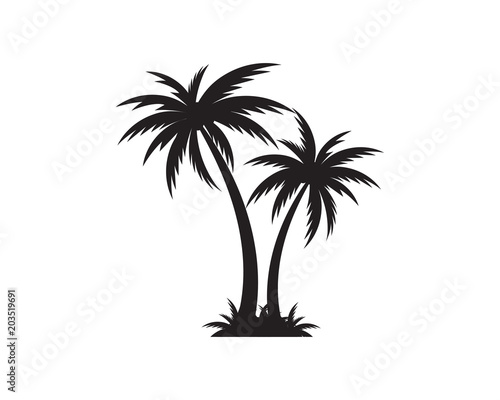 Fotomural Palm tree icon template vector illustration