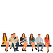 © zolotons - flat style, isometric people sitting