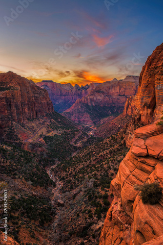 Sunset over Zion National Park, Utah