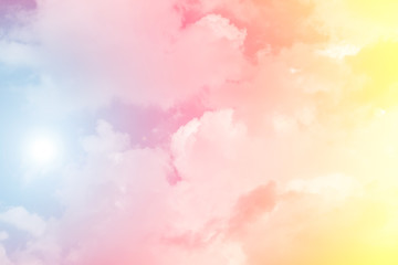 Wall Mural - sun and cloud background with a pastel colored