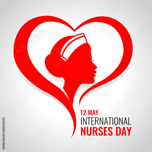International Nurses Day Banner With Red Woman Nurses In Heart Sign Vector Design Stock Vektorgrafik Adobe Stock