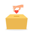 Cardboard donation box icon