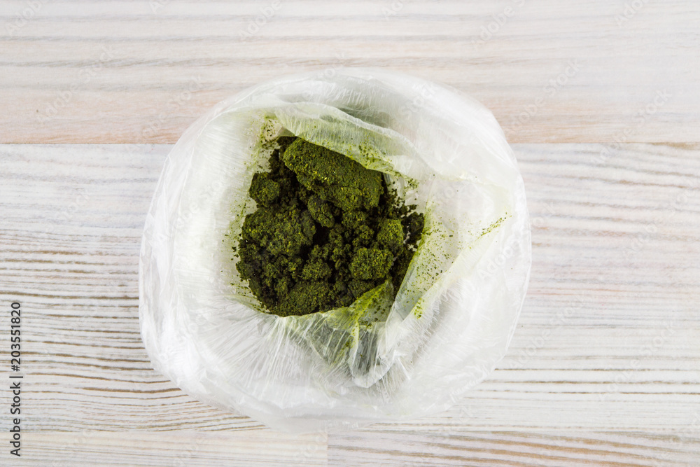 carcinogenic chewing tobacco (nas, nasvay, dip, snus) from Tajikistan, in  an open package Stock Photo