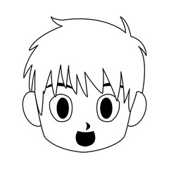 Wall Mural - Manga boy face cartoon vector illustration graphic design