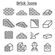 © Puckung - Brick icon set in thin line style