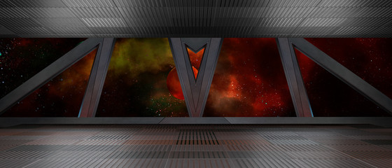 Wall Mural - Space environment, ready for comp of your characters.3D rendering