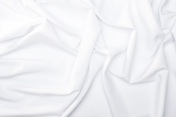 full frame of white silk cloth background