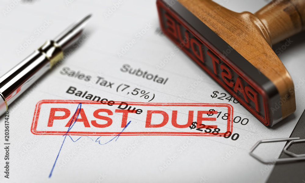 Business Debt Collection or Recovery. Unpaid Invoice - obrazy, fototapety, plakaty 