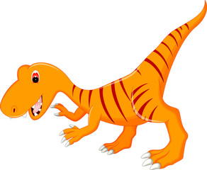 Sticker - cute t-rex cartoon posing with smile