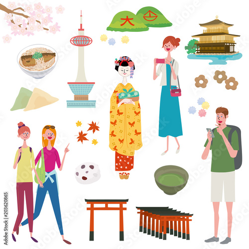 インバウンド イラスト 観光客 京都 Buy This Stock Vector And