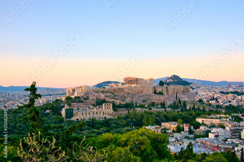 Zdjęcie XXL Ateny Grecja, Partenon i Akropol panoramiczny widok