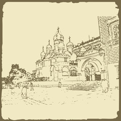 Graphic illustration with decorative architecture 23