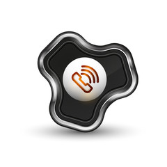 Wall Mural - Old fashioned phone button, call center support icon