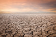 Leinwandbild Motiv Land with dry and cracked ground. Desert,Global warming background