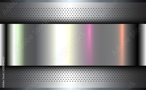 Cuadros en Lienzo Metallic background silver chrome