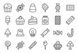 Sweets and candy icon set 2/2, line icon set